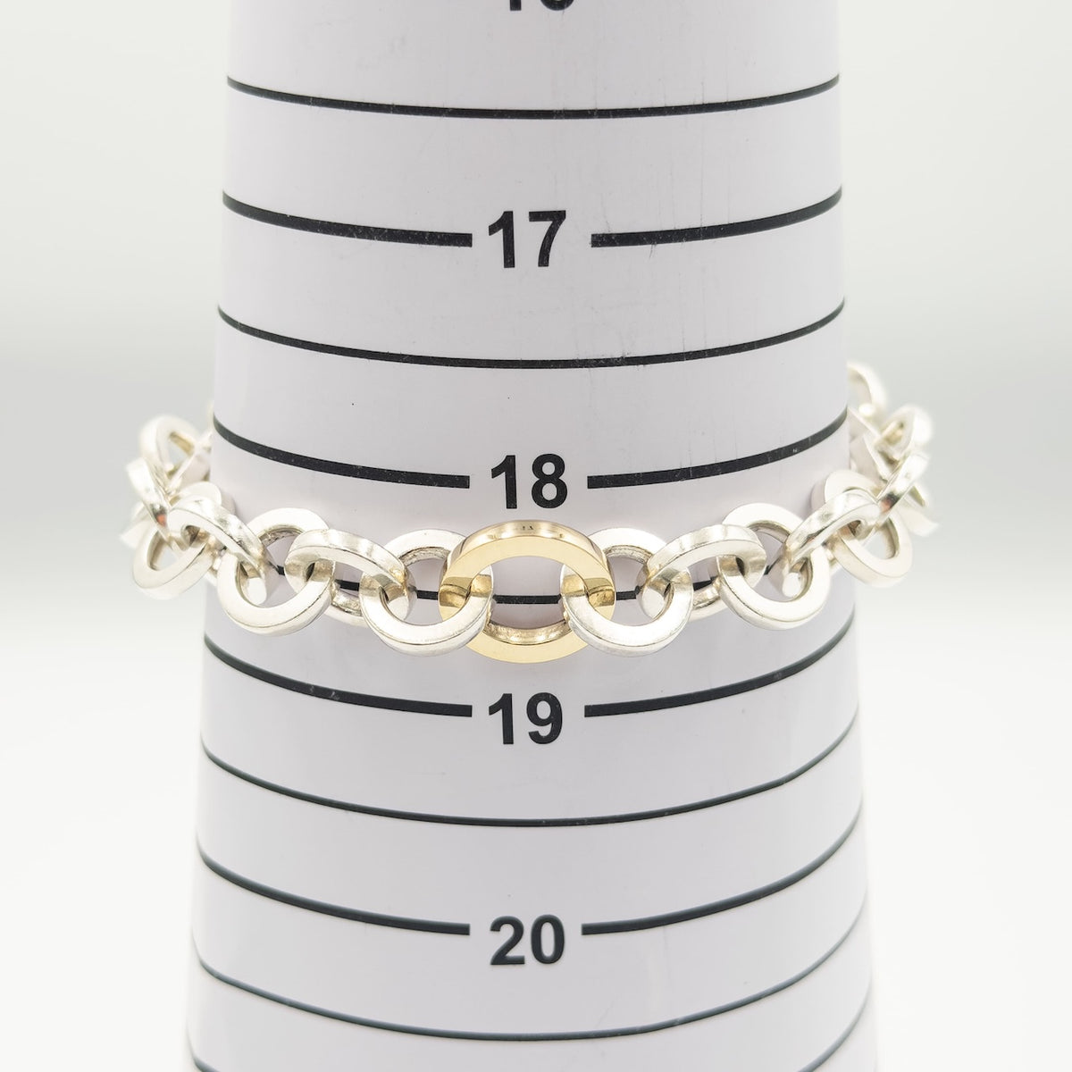 ヴィンテージ ティファニー サークルリンク ブレスレット 21cm シルバー 18K コンビ 2000's