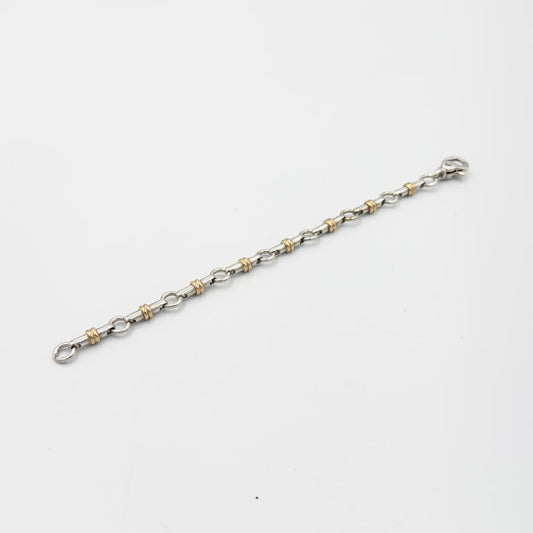ヴィンテージ ティファニー ブライドル リンク ブレスレット 18.4cm シルバー 18K コンビ 1990's