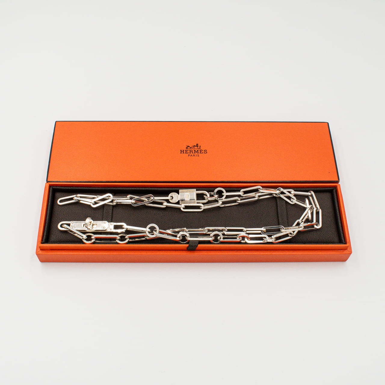 エルメス ケリー シェーヌ ネックレス 87.4cm シルバー