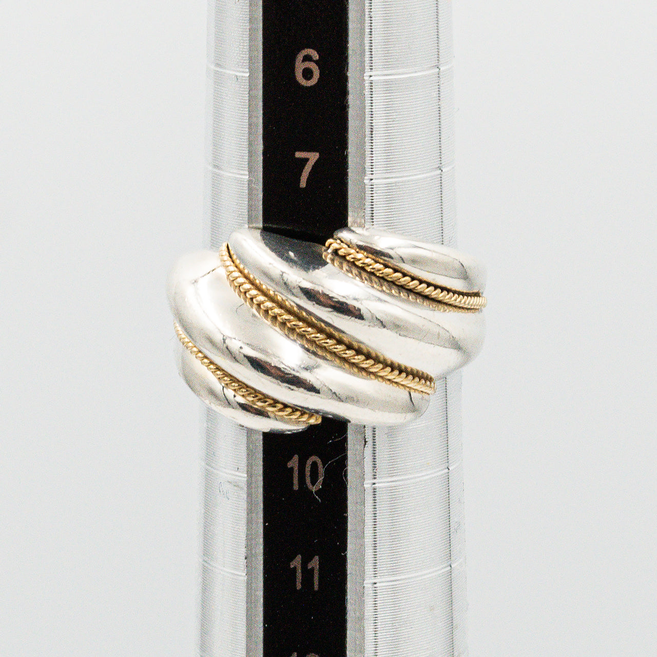 ヴィンテージ ティファニー ツイストロープ スワール リング シルバー 18K コンビ 1990's サイズ