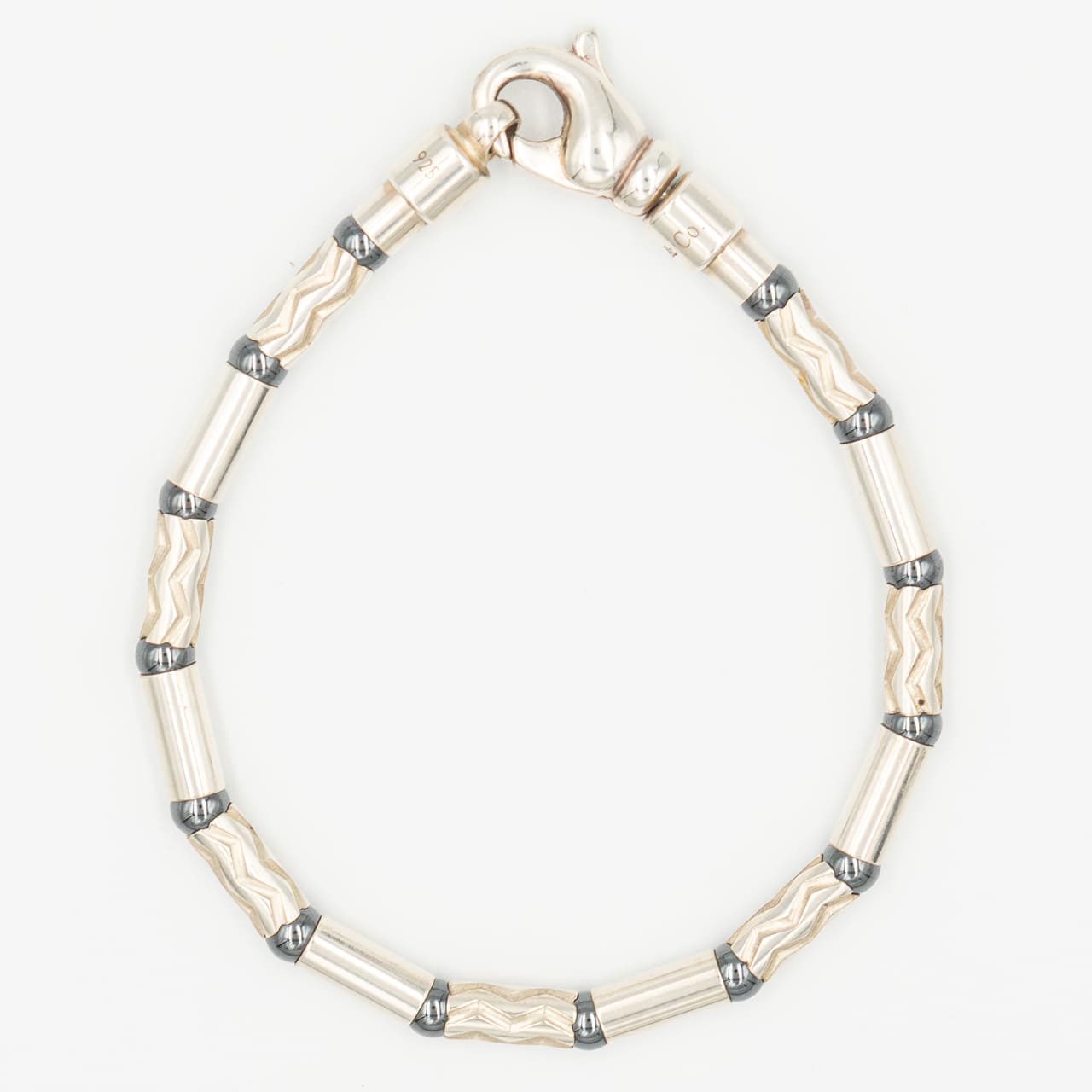 ティファニー エッチド ブレスレット アズテック ジグザグ ヘマタイト