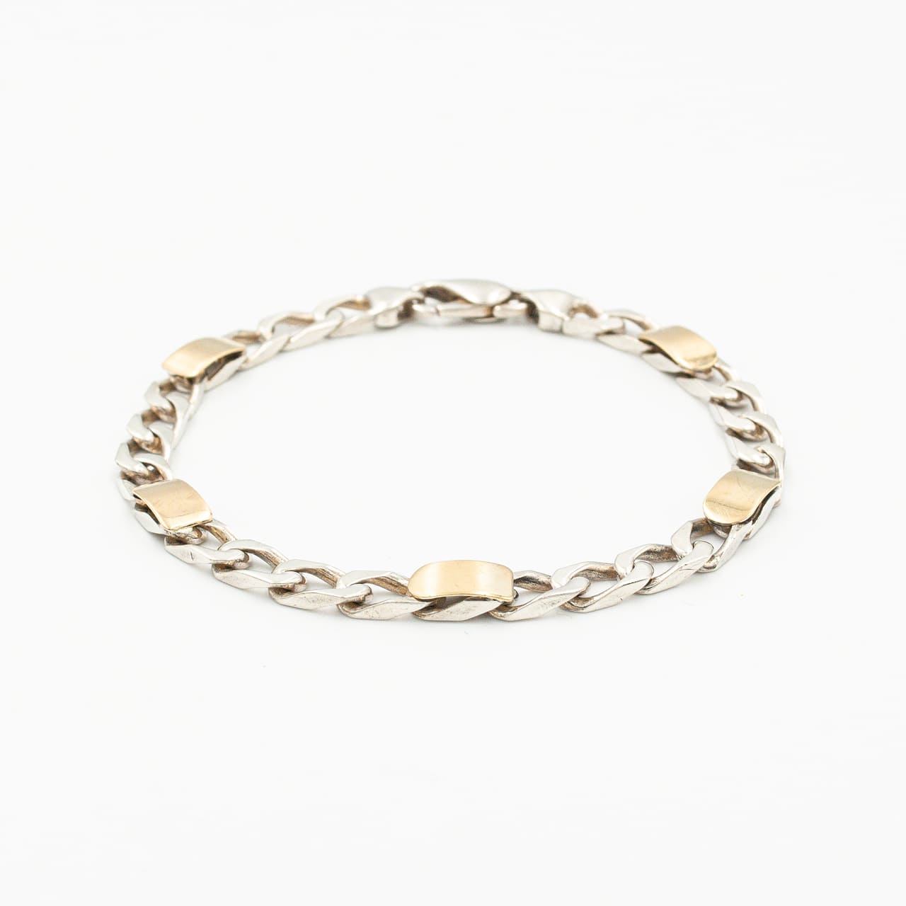 ヴィンテージ ティファニー フィガロチェーン ブレスレット シルバー 18K コンビ 1990's