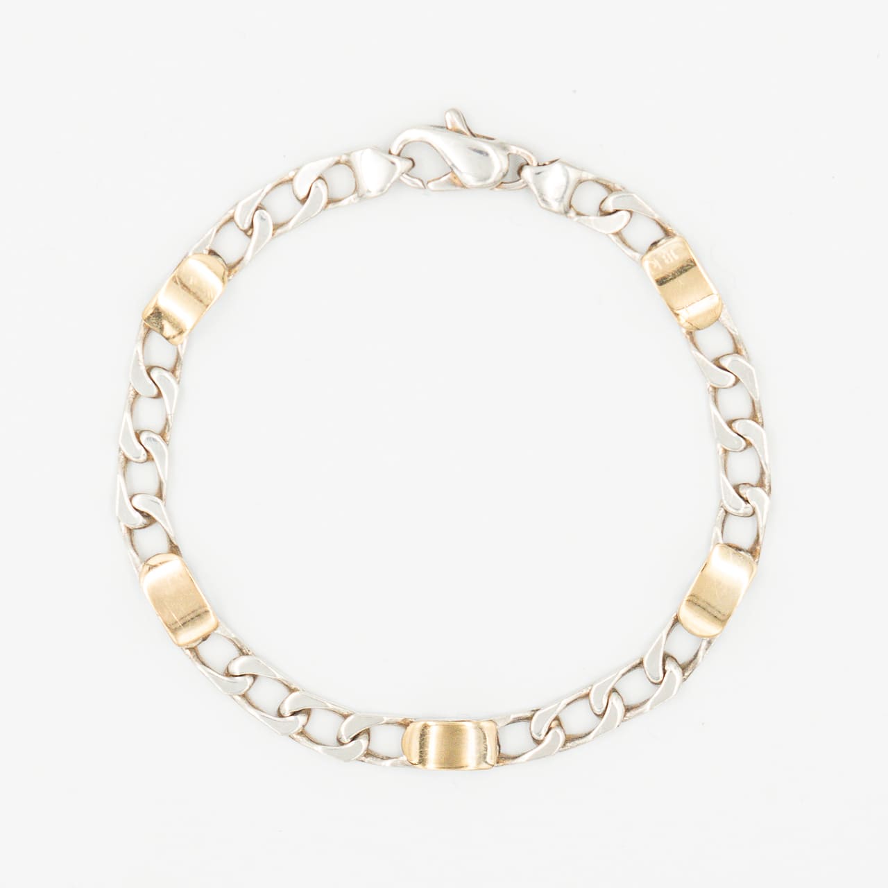 ヴィンテージ ティファニー フィガロチェーン ブレスレット シルバー 18K コンビ 1990's