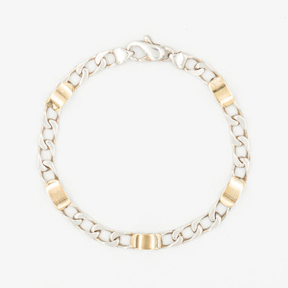 ヴィンテージ ティファニー フィガロチェーン ブレスレット シルバー 18K コンビ 1990's