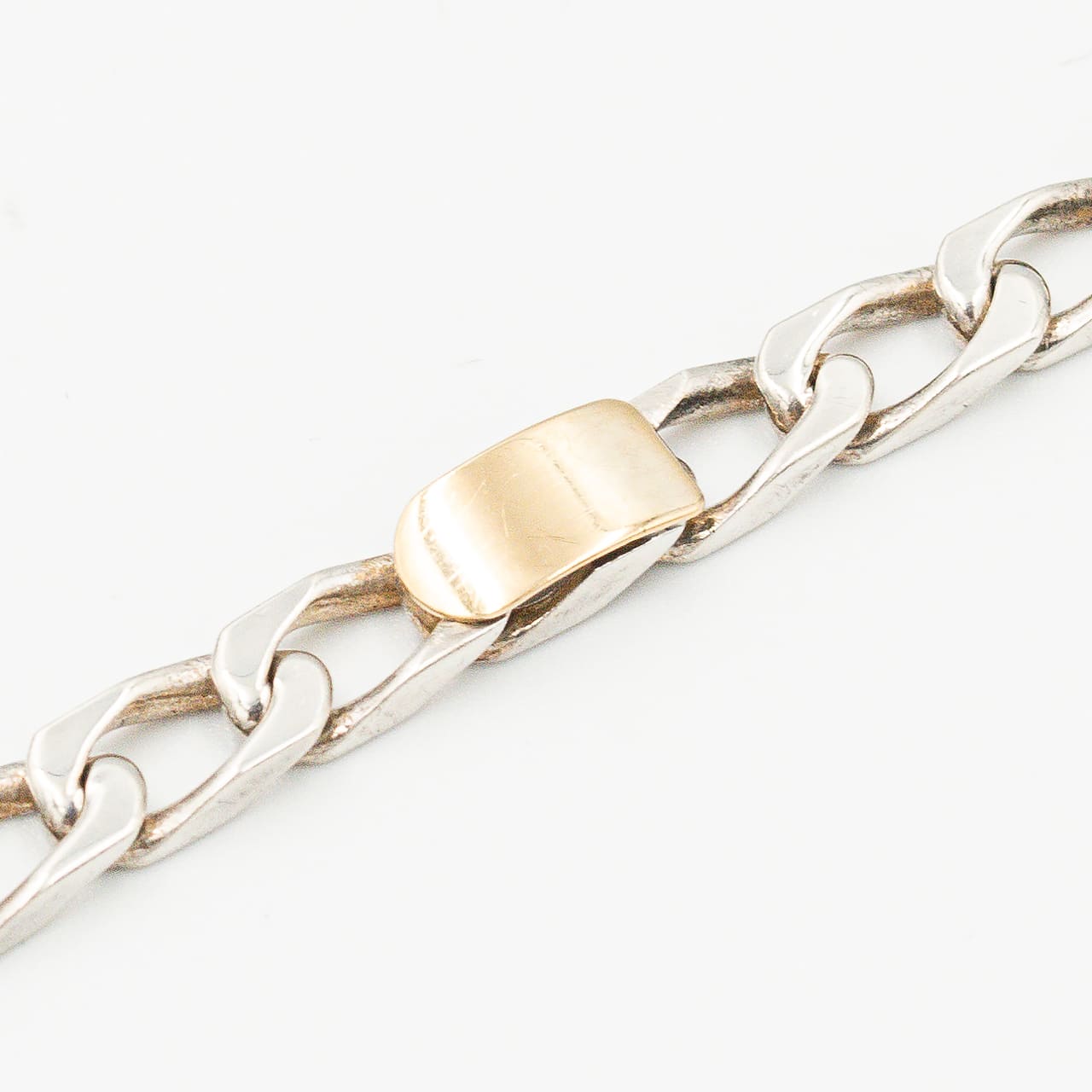 ヴィンテージ ティファニー フィガロチェーン ブレスレット シルバー 18K コンビ 1990's