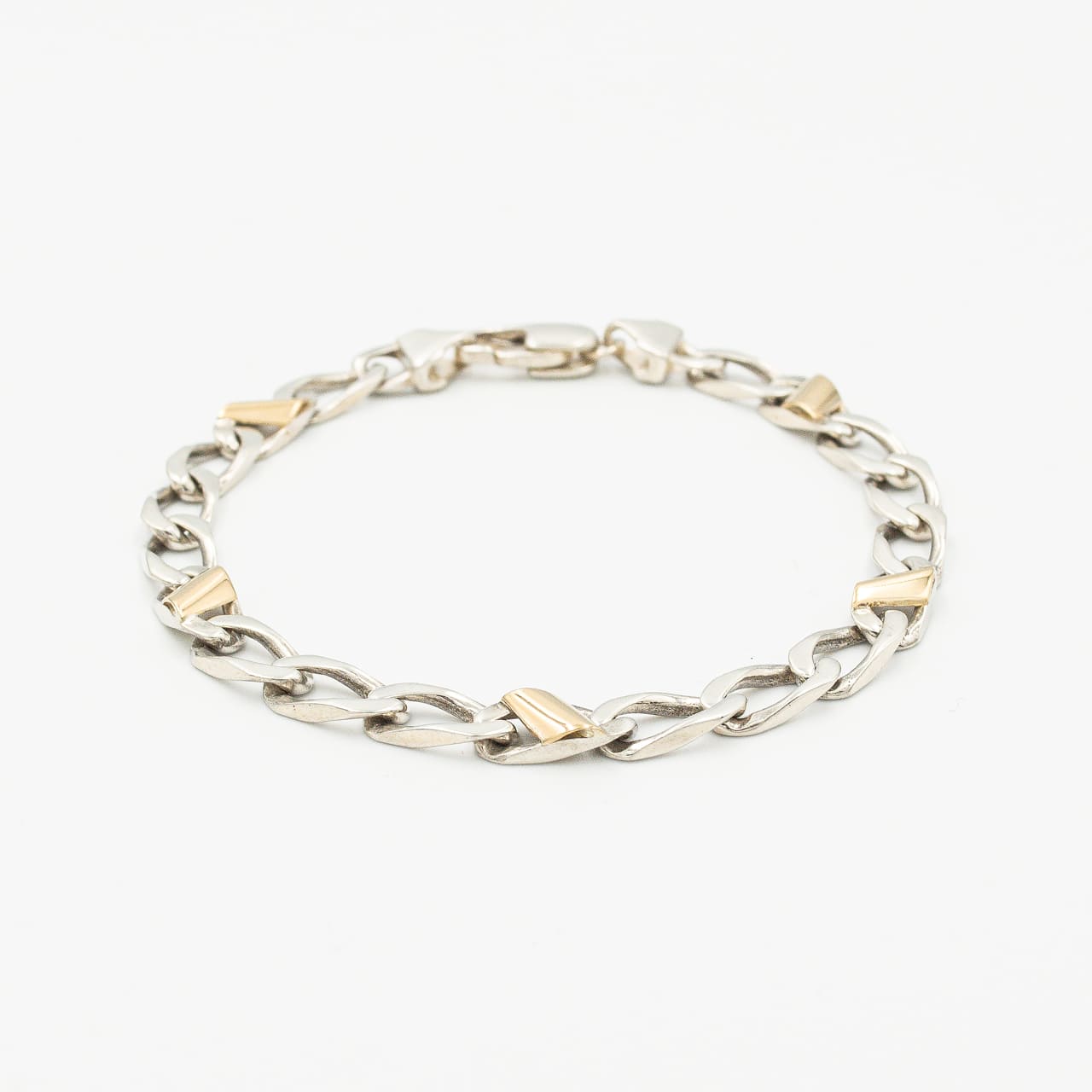 ヴィンテージ ティファニー フィガロチェーン ブレスレット シルバー 18K コンビ 1990's