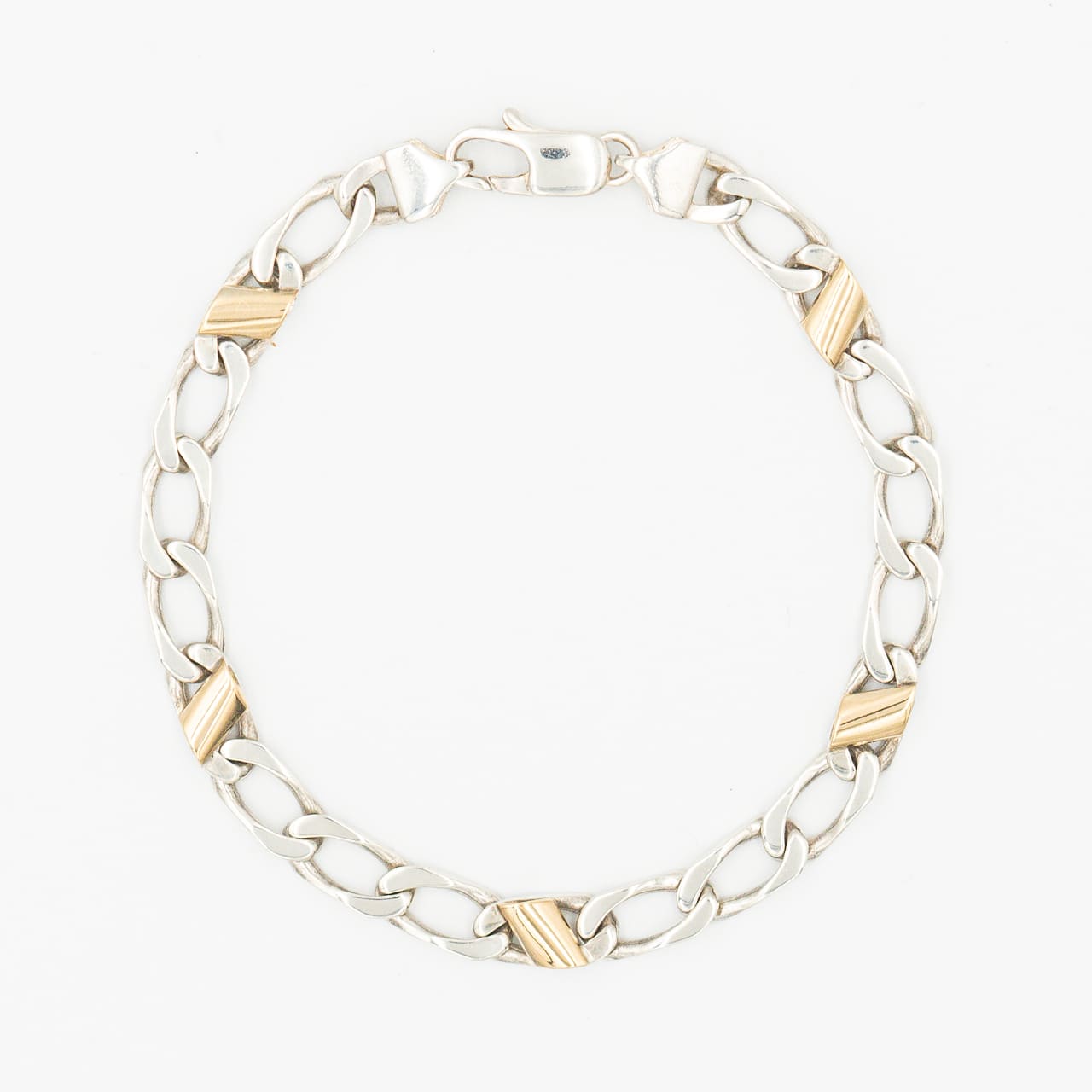 ヴィンテージ ティファニー フィガロチェーン ブレスレット シルバー 18K コンビ 1990's