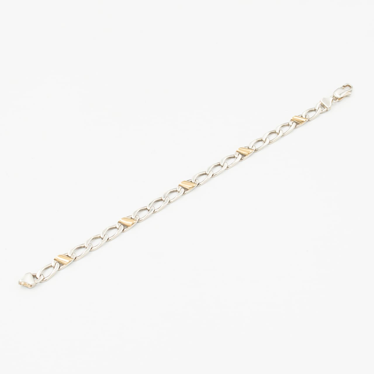 ヴィンテージ ティファニー フィガロチェーン ブレスレット シルバー 18K コンビ 1990's