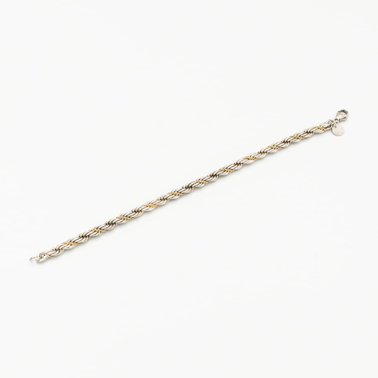 ヴィンテージ ティファニー シック ツイストロープ ブレスレット 18.5cm シルバー 18K コンビ 1990's