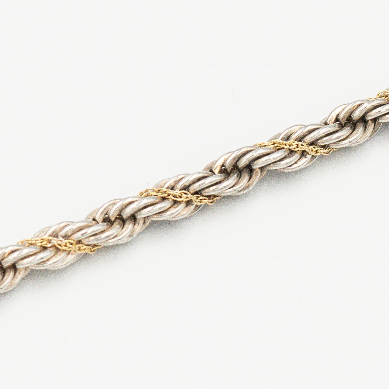 ヴィンテージ ティファニー シック ツイストロープ ブレスレット 18.5cm シルバー 18K コンビ 1990's