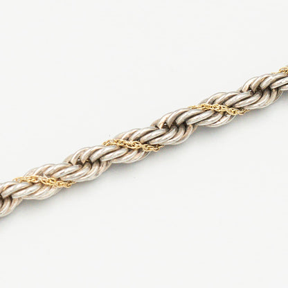 ヴィンテージ ティファニー シック ツイストロープ ブレスレット 18.5cm シルバー 18K コンビ 1990's