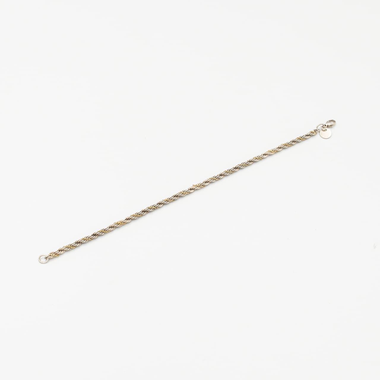 ヴィンテージ ティファニー シン ツイストロープ ブレスレット 18.2cm シルバー 18K コンビ 1990's