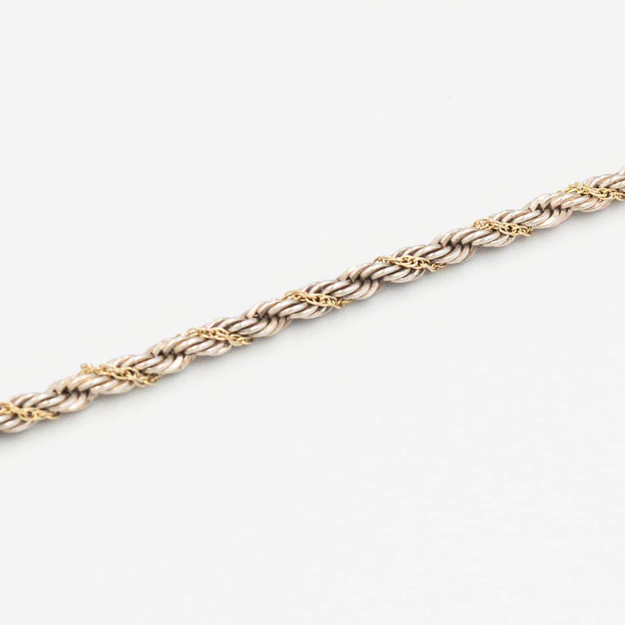 ヴィンテージ ティファニー シン ツイストロープ ブレスレット 18.2cm シルバー 18K コンビ 1990's