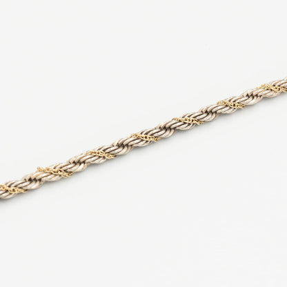 ヴィンテージ ティファニー シン ツイストロープ ブレスレット 18.2cm シルバー 18K コンビ 1990's
