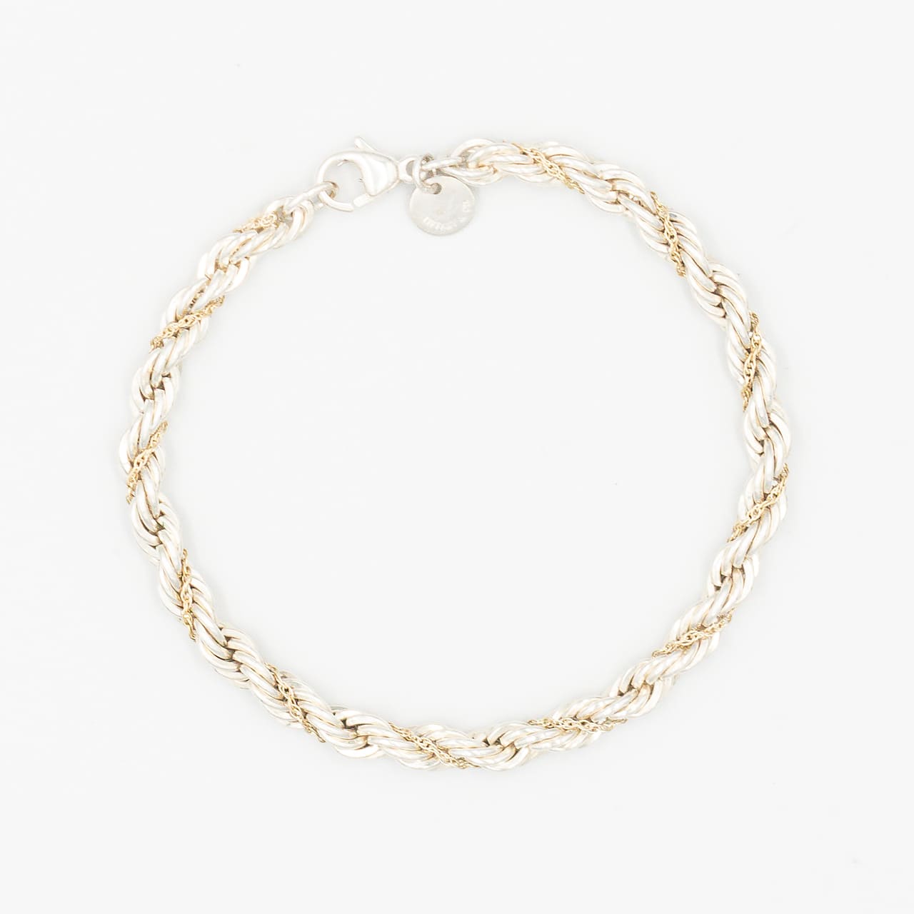 ヴィンテージ ティファニー シック ツイストロープ ブレスレット 18.9cm シルバー 18K コンビ 1990's