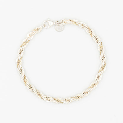 ヴィンテージ ティファニー シック ツイストロープ ブレスレット 18.9cm シルバー 18K コンビ 1990's