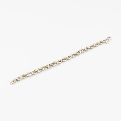 ヴィンテージ ティファニー シック ツイストロープ ブレスレット 18.2cm シルバー 14K コンビ 1980's