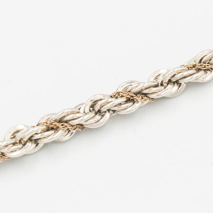 ヴィンテージ ティファニー シック ツイストロープ ブレスレット 18.2cm シルバー 14K コンビ 1980's