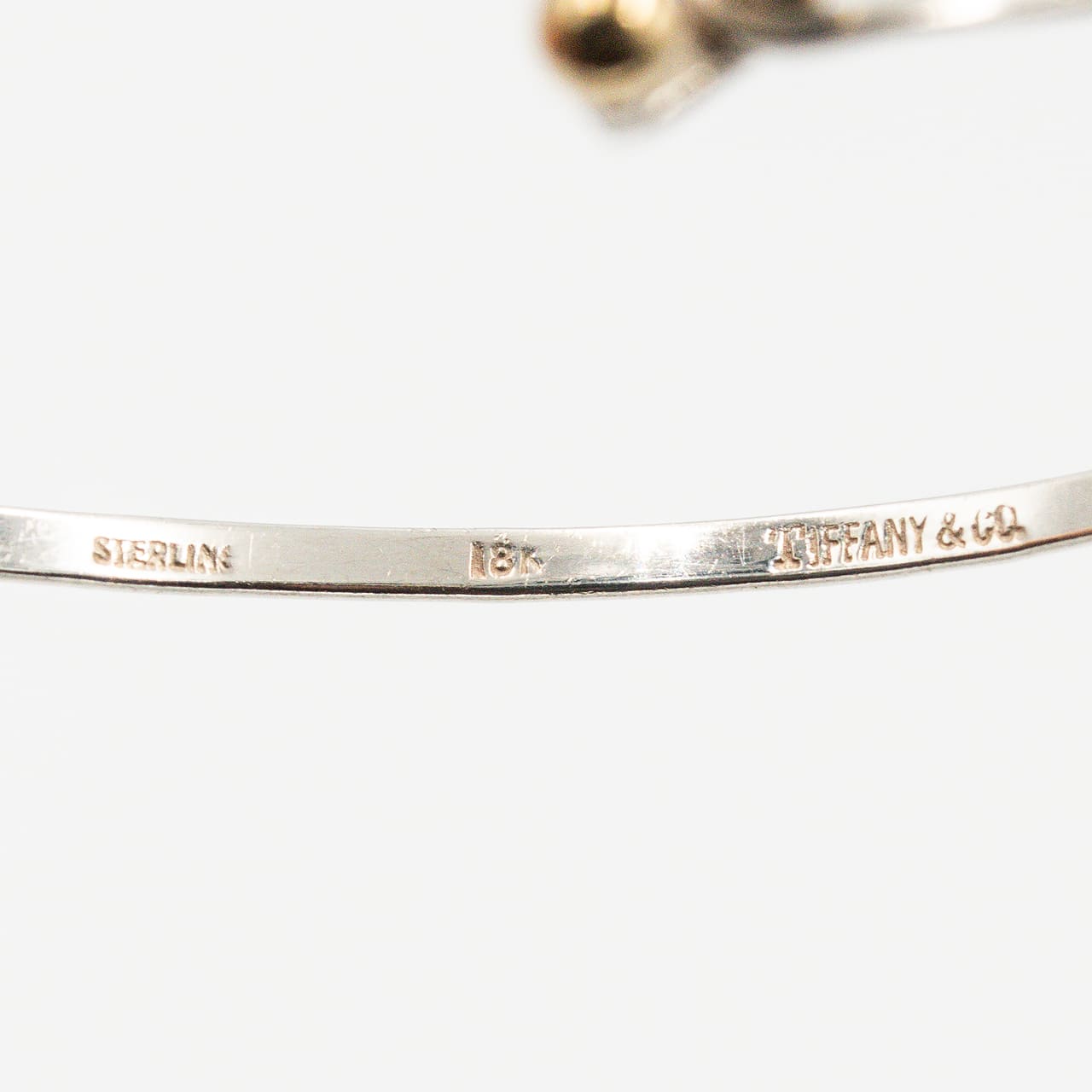 ヴィンテージ フック&アイ ダブルハート バングル シルバー 18K コンビ 1990's