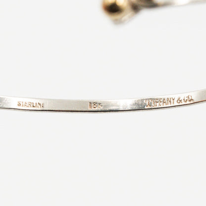 ヴィンテージ フック&アイ ダブルハート バングル シルバー 18K コンビ 1990's