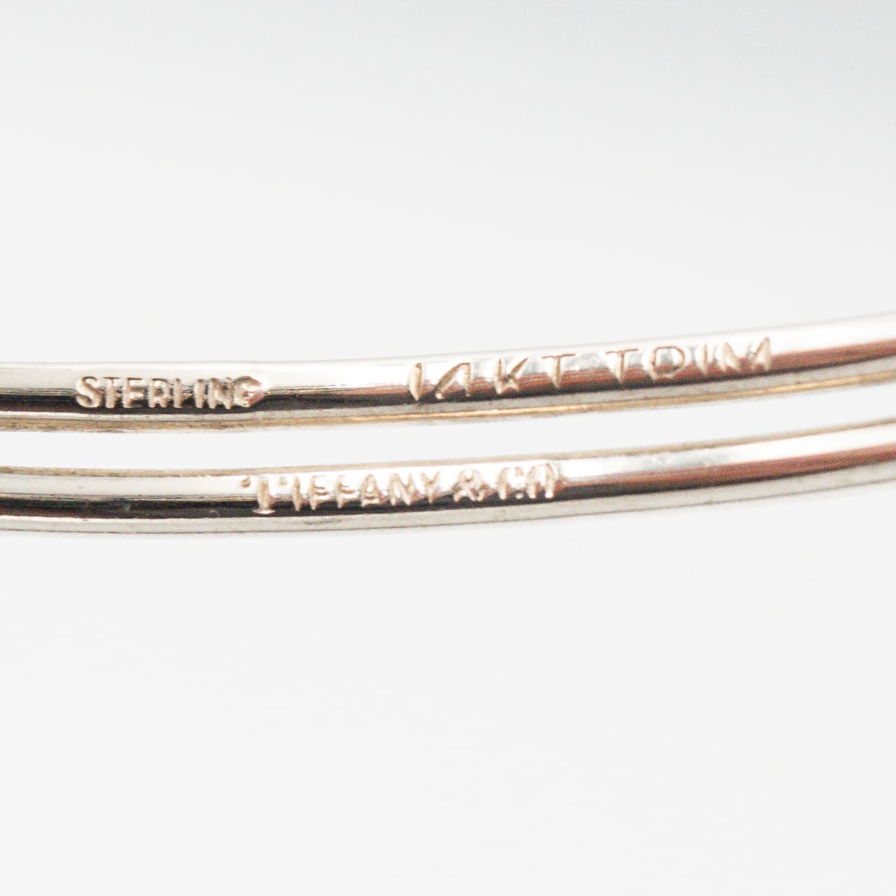 ヴィンテージ ティファニー ダブル フック&アイ バングル シルバー 14K コンビ 1980's