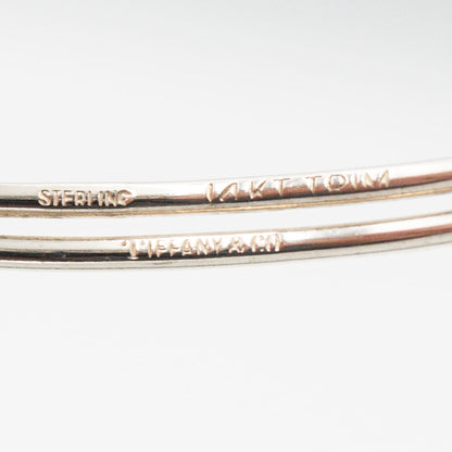 ヴィンテージ ティファニー ダブル フック&アイ バングル シルバー 14K コンビ 1980's