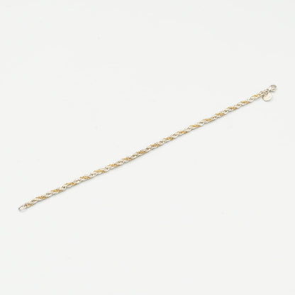 ヴィンテージ ティファニー シン ツイストロープ ブレスレット 18.4cm シルバー 18K コンビ 1990's
