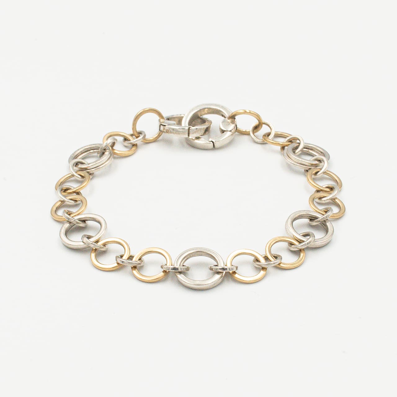 ティファニー サークル リンク ブレスレット 21.3cm シルバー 18K コンビ