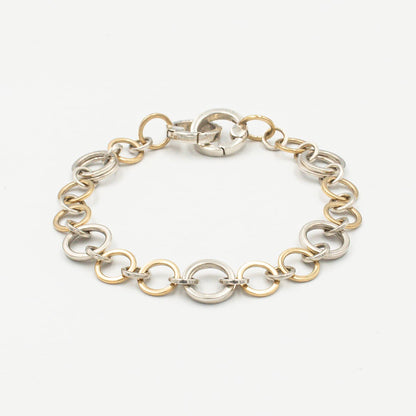 ティファニー サークル リンク ブレスレット 21.3cm シルバー 18K コンビ