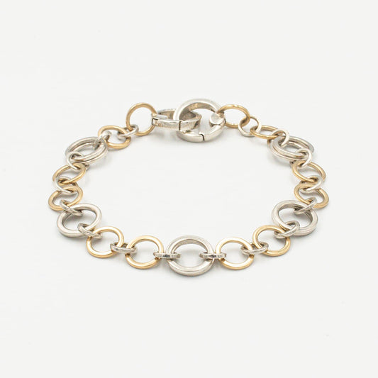 ティファニー サークル リンク ブレスレット 21.3cm シルバー 18K コンビ