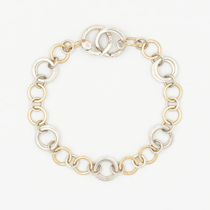ティファニー サークル リンク ブレスレット 21.3cm シルバー 18K コンビ