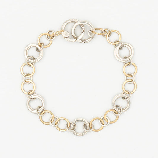 ティファニー サークル リンク ブレスレット 21.3cm シルバー 18K コンビ