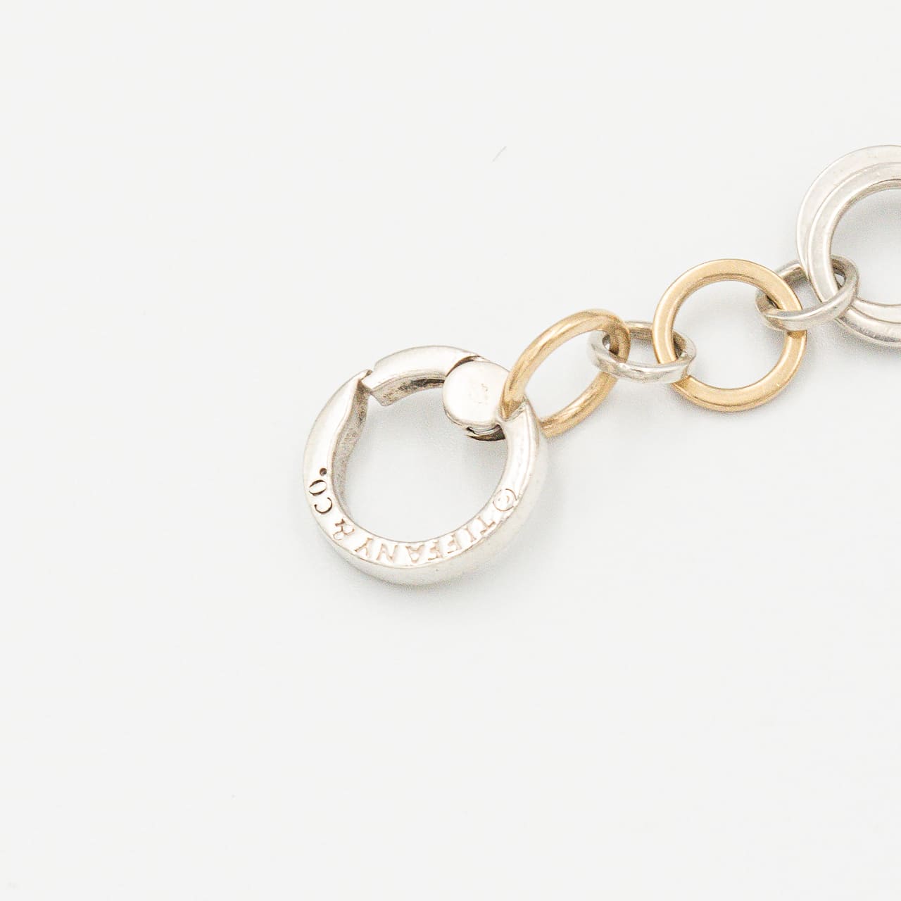 ティファニー サークル リンク ブレスレット 21.3cm シルバー 18K コンビ