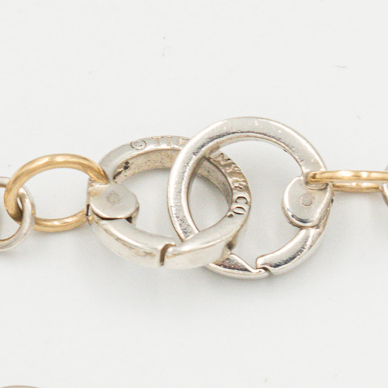 ティファニー サークル リンク ブレスレット 21.3cm シルバー 18K コンビ