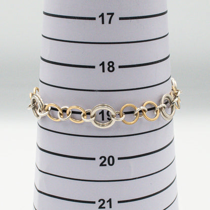 ティファニー サークル リンク ブレスレット 21.3cm シルバー 18K コンビ