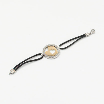 ブルガリ トンドハート ブレスレット 15.2cm ステンレススチール 18K コンビ
