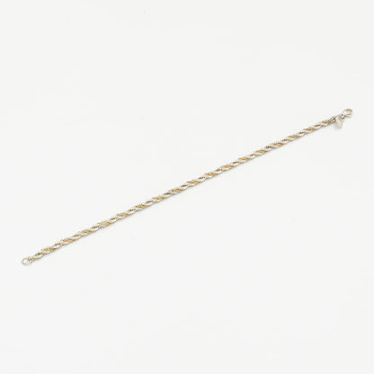 ヴィンテージ ティファニー シン ツイストロープ ブレスレット 18.9cm シルバー 18K コンビ 1990's