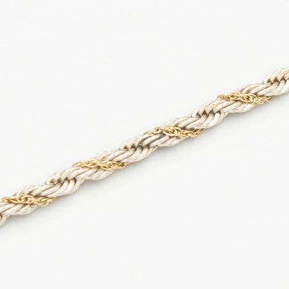 ヴィンテージ ティファニー シン ツイストロープ ブレスレット 18.9cm シルバー 18K コンビ 1990's