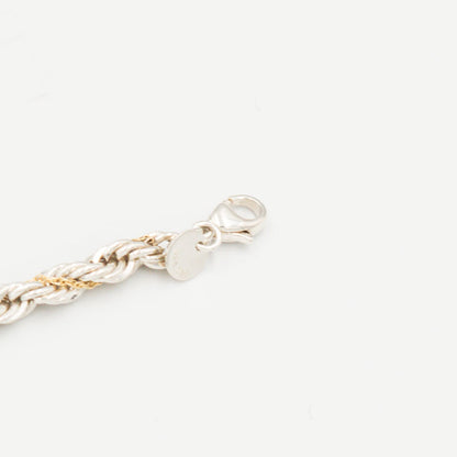 ヴィンテージ ティファニー シック ツイストロープ ブレスレット 20.6cm シルバー 18K コンビ 1990's