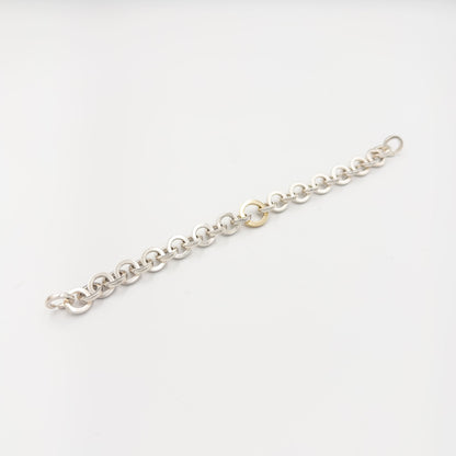 ヴィンテージ ティファニー サークルリンク ブレスレット 21cm シルバー 18K コンビ 2000's