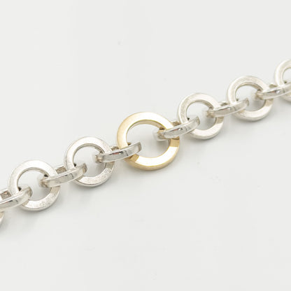ヴィンテージ ティファニー サークルリンク ブレスレット 21cm シルバー 18K コンビ 2000's