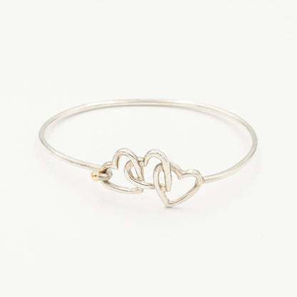 ヴィンテージ ティファニー トリプルハート バングル シルバー 18K コンビ
