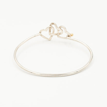 ヴィンテージ ティファニー トリプルハート バングル シルバー 18K コンビ