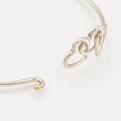 ヴィンテージ ティファニー トリプルハート バングル シルバー 18K コンビ