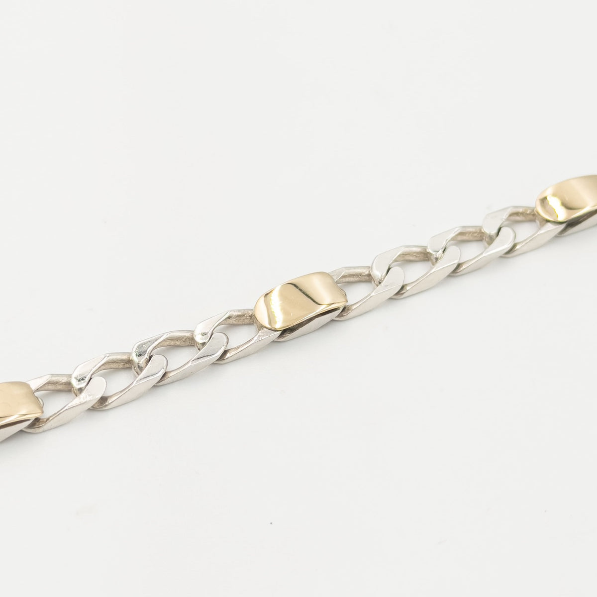 ヴィンテージ ティファニー フィガロチェーン ブレスレット 17.7cm シルバー 18K コンビ 1990's