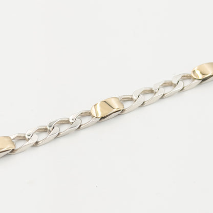 ヴィンテージ ティファニー フィガロチェーン ブレスレット 17.7cm シルバー 18K コンビ 1990's