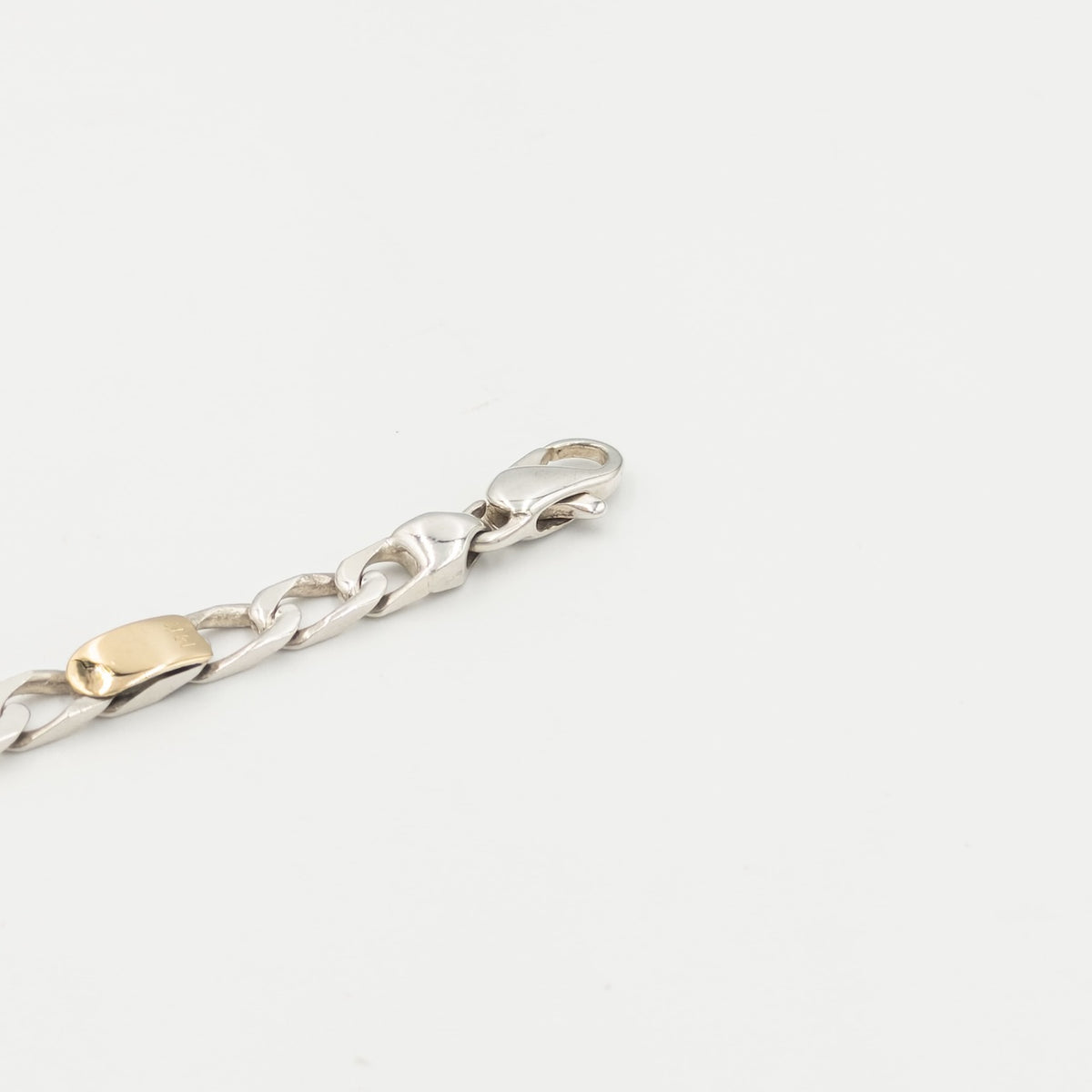 ヴィンテージ ティファニー フィガロチェーン ブレスレット 17.7cm シルバー 18K コンビ 1990's