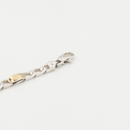 ヴィンテージ ティファニー フィガロチェーン ブレスレット 17.7cm シルバー 18K コンビ 1990's