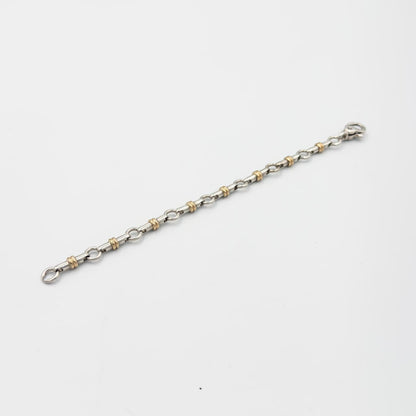 ヴィンテージ ティファニー ブライドル リンク ブレスレット 18.4cm シルバー 18K コンビ 1990's