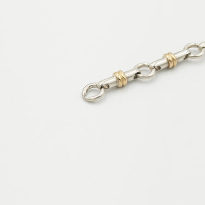 ヴィンテージ ティファニー ブライドル リンク ブレスレット 18.4cm シルバー 18K コンビ 1990's